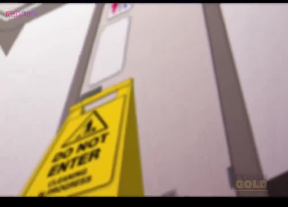 A public bathroom out of order is like an invitation for pervy couples