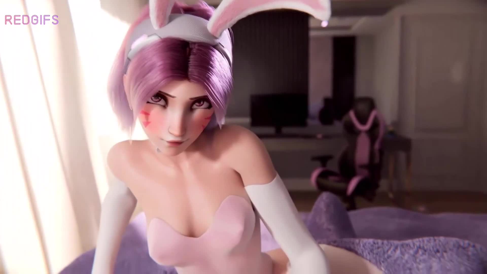D.va hops into her Bunny Suit for a special mission 🐰💦 (Entduke)